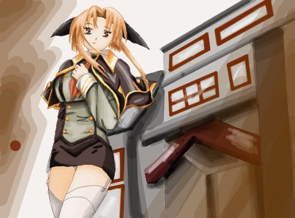 Anime Cute Army Girl