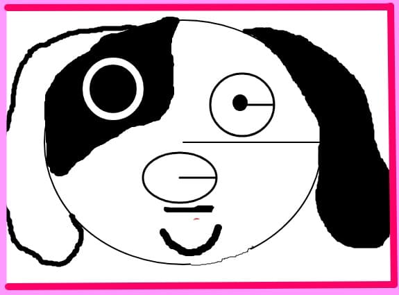 Webkinz Black and White Cheecky Dog - face