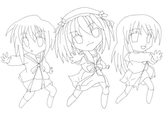 The melancholy of Haruhi Suzumiya(chibis)