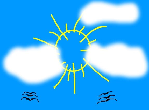 Soare intre nori