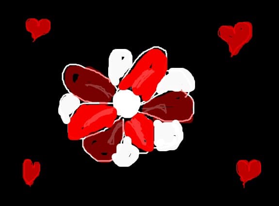 o floare cu niste inimioare