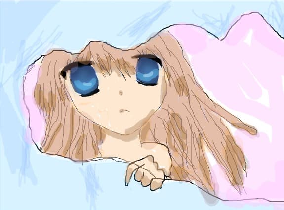 sad crying anime girl