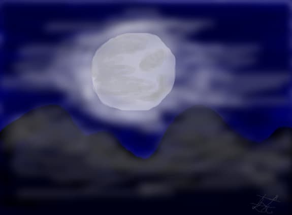 Noapte cu luna plina