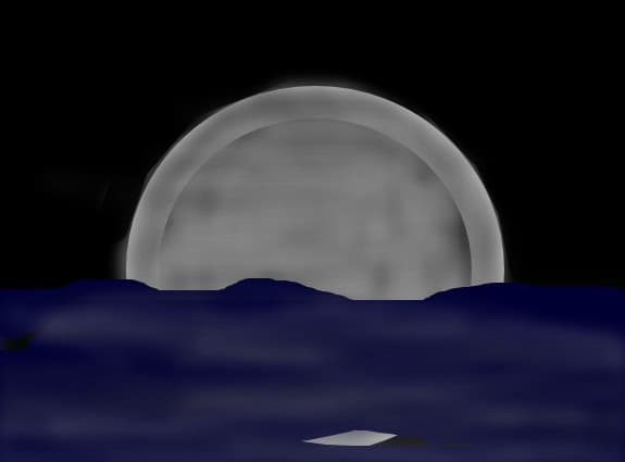 Moon in water