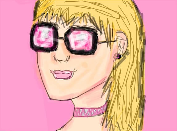 Pink sunglasses.