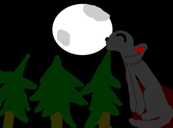 un lup care face uuuuuuuuuuu la luna