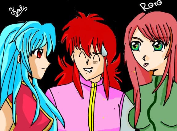 Keiko si Roro se cearta pt Kurama :))(saracu Kurama ):))