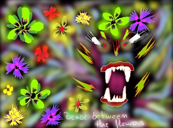beast between the flowers