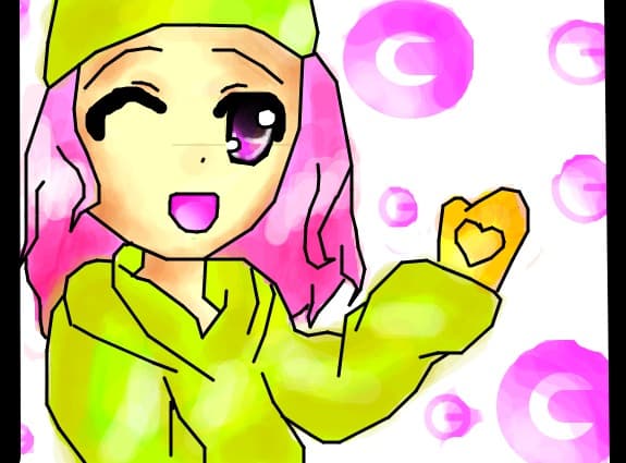 anime girl winter pink