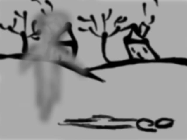 Cadaver near haunted village