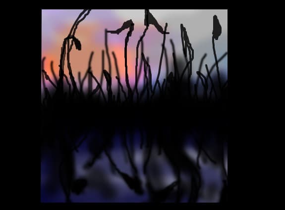 Dusk lake view