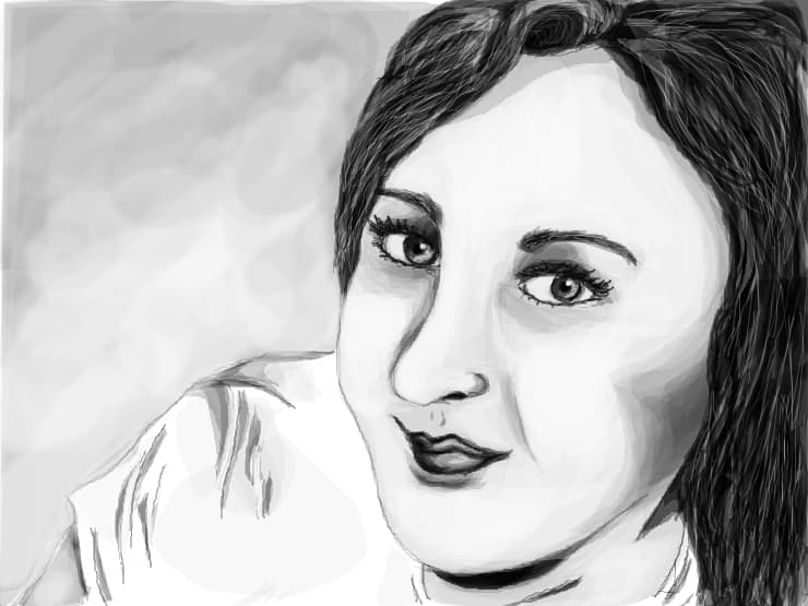 portret alb negru