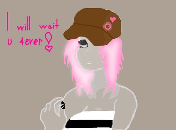 Primul meu desen... "I will wait u 4ever!"