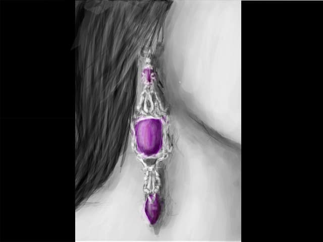purple earring. Pt. Aliosa si selina