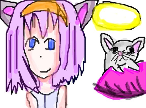 anime and cat