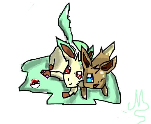 little Eevee and Leafon