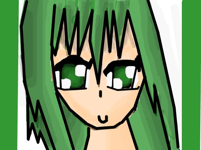 anime cute green