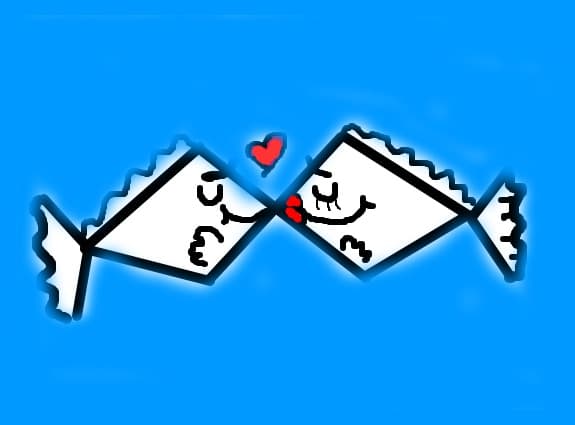 Kissing fishes