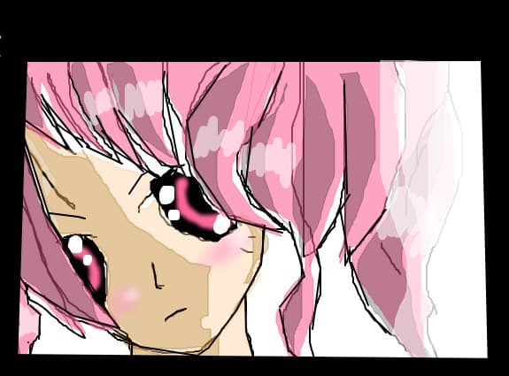 un desen mai sketuit facut in timpul refrenului de la Lucky Star