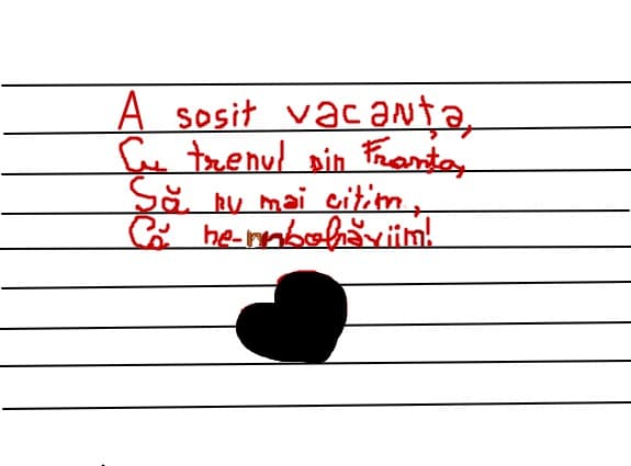 ultima fila din caietul meu