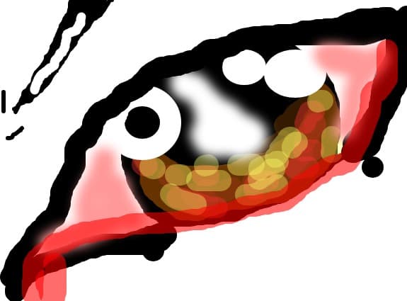 Anime eye cryind with blood
