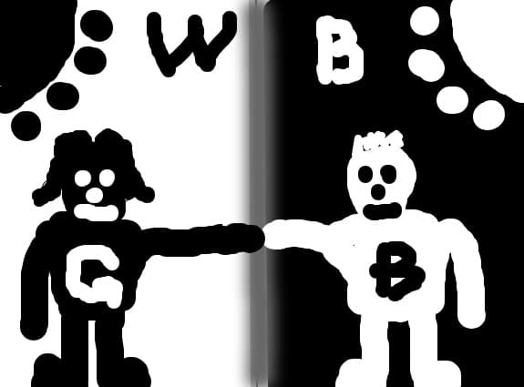 black or white