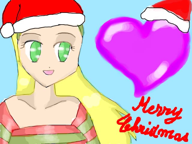 anime girl merry christmas