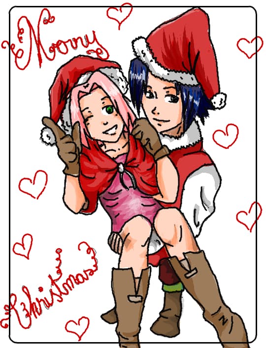 sakura si sasuke va ureaza MERRY CHRISTMAS!!