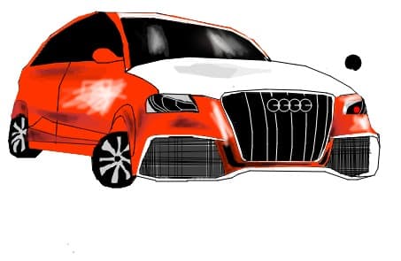 A car...a red car...