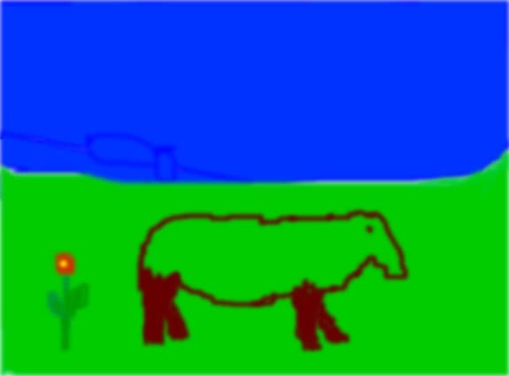 vaca pe campie