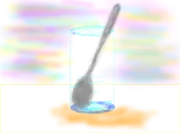 empty glass ( cu o lingura in el)