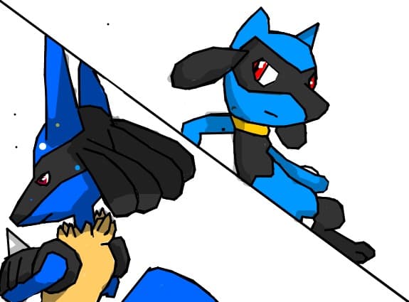 Lucario and Riolu