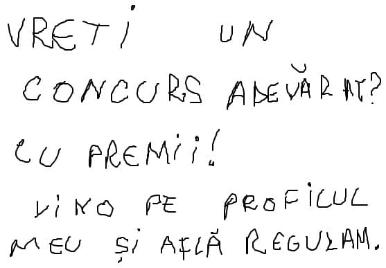 veniti pe profilul meu pentru a vedea concursul anului
