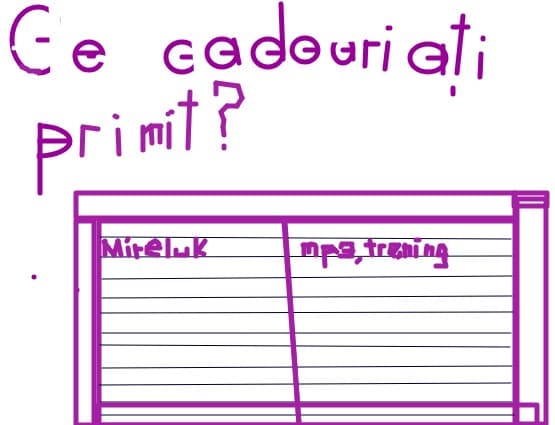 ce cadouri ati primit?va rog sa-mi dati un comentariu la desenul asta , cu  ce ati primit de Craciun