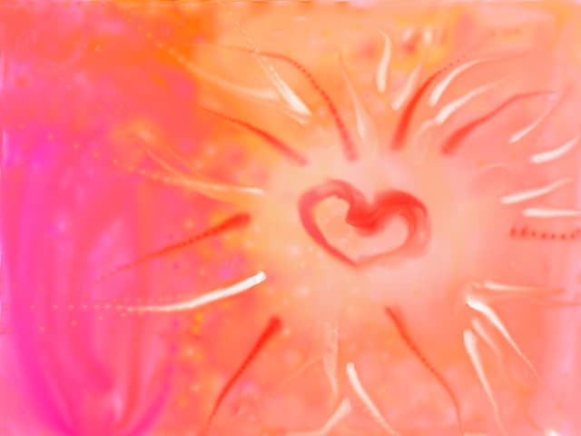 heart in sun rise