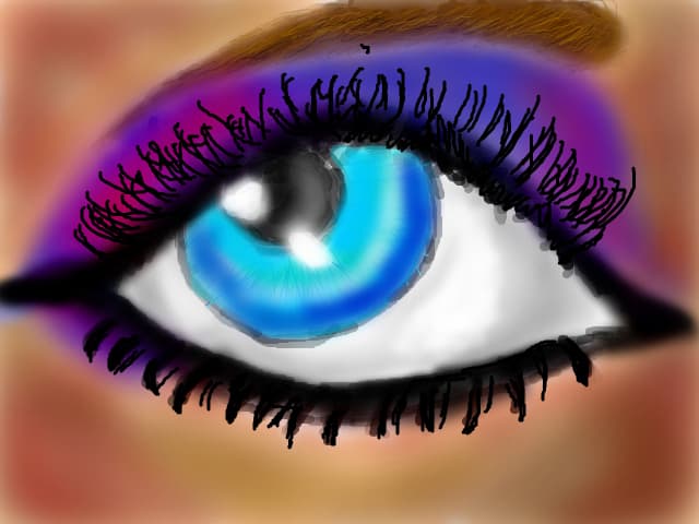 maked-up eye
