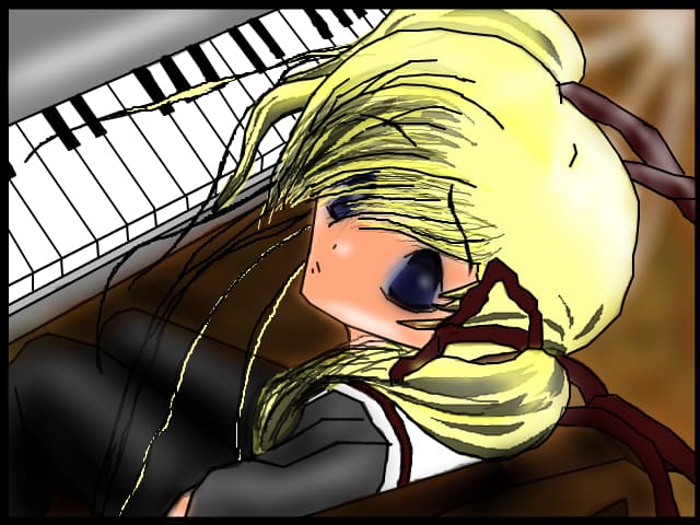 Anime piano girl