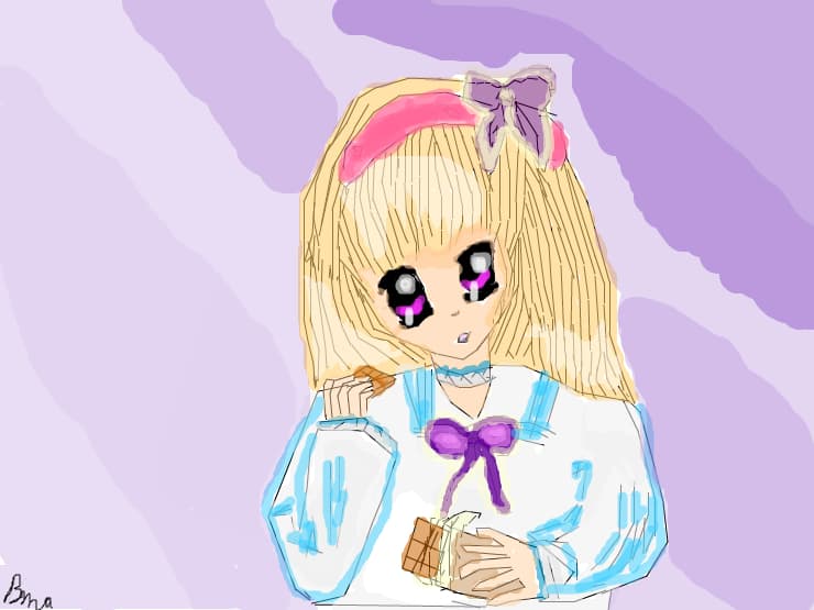 anime care mananca ciocolata