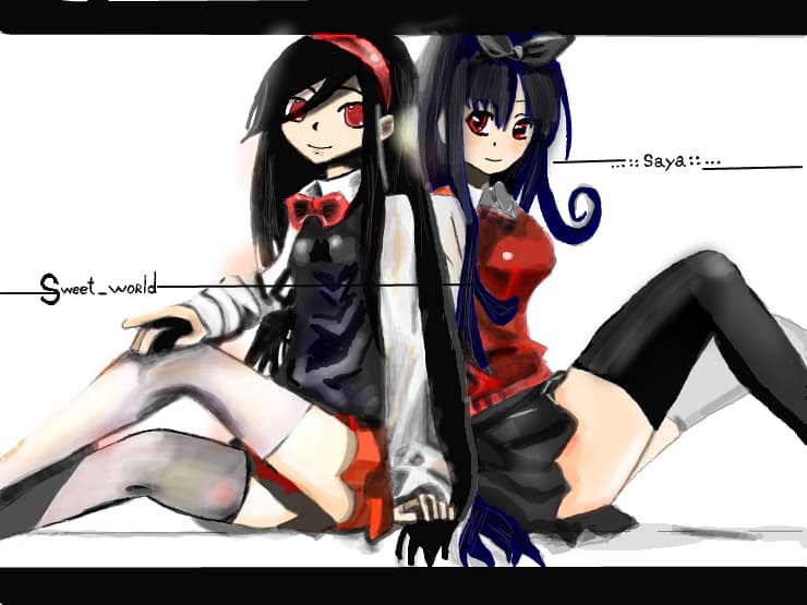 Anime GIRLS -Friends (Sweet_world and ...::saya::... = Best Friends )