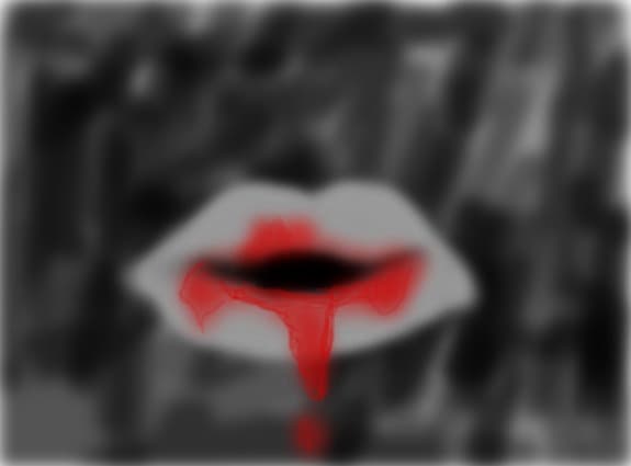 Bloody lips