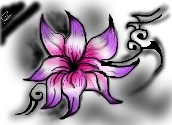 flower with tribal