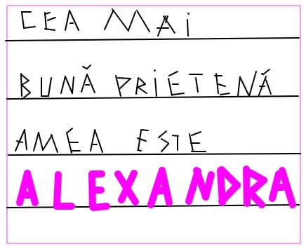 cea mai buna prietena a mea este alexandra
