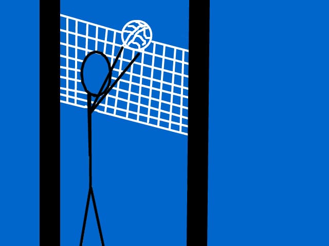 a stickman who plays volleyball