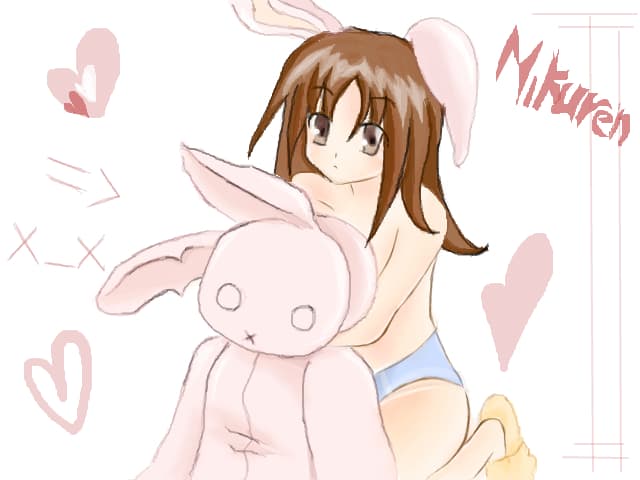 Anime girl with a teddy bear;x