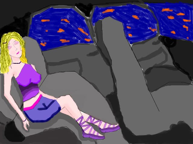 Sleeping in the car ;)