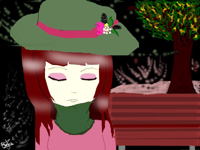 Lady in Green And Pink