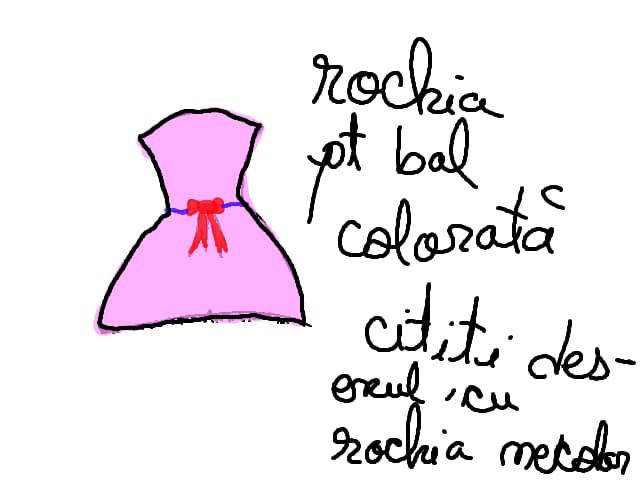 cititi desenul cu rochia necolorata
