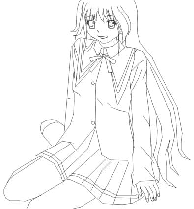 anime school girl