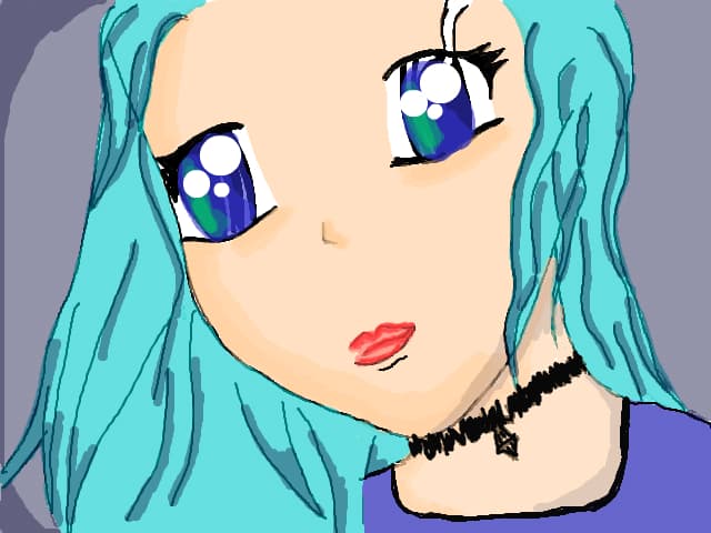 blue anime girl