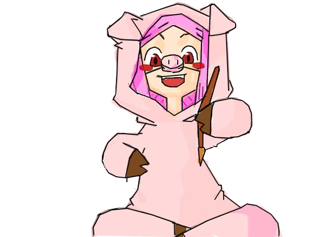 anime pig happy
